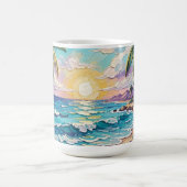 Impasto Beach and Sea Glass Sunset and Sunrise コーヒーマグカップ (中央)