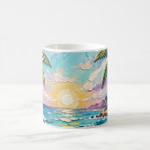 Impasto Beach and Sea Glass Sunset and Sunrise コーヒーマグカップ (中央)