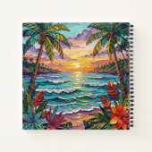 Impasto Beach and Sea Glass Sunset and Sunrise ノートブック (裏面)