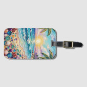 Impasto Beach and Sea Glass Sunset and Sunrise ラゲッジタグ (正面横)