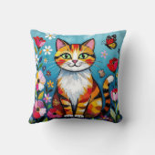 Impasto Cat, Flowers & Butterfly クッション (裏面)