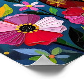 Impasto Cat, Flowers & Butterfly ポスター (角)