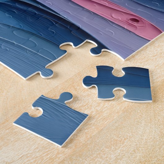 Impasto Dolphins and Ocean Waves   ジグソーパズル (側面)