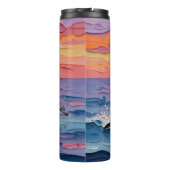 Impasto Dolphins and Ocean Waves   タンブラー (裏面)