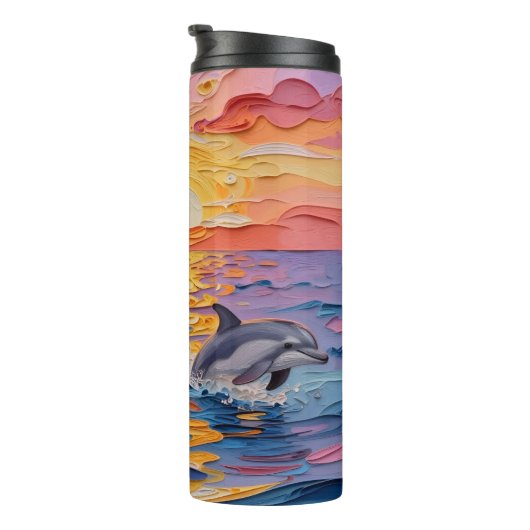 Impasto Dolphins and Ocean Waves   タンブラー (回転右)