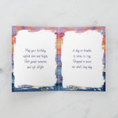 Impasto Dolphins and Ocean Waves | Happy Birthday カード (内部)