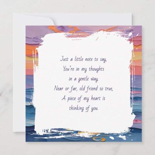 Impasto Dolphins and Ocean Waves | Thinking of You カード (裏面)