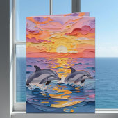 Impasto Dolphins & Ocean Waves | Thinking of You カード