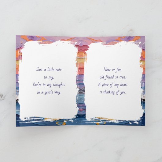 Impasto Dolphins & Ocean Waves | Thinking of You カード (内部)