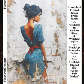 Impasto Oil Style,Dark Lady in Blue EL5R Decoupage 薄葉紙