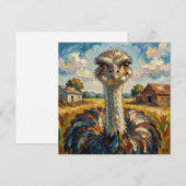 Impasto Ostrich on a Ranch | Blank (正面/裏面)