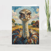 Impasto Ostrich on a Ranch | Thinking About You カード (正面)