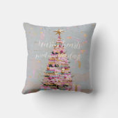 Impasto Pink and Gold Christmas Tree クッション (裏面)