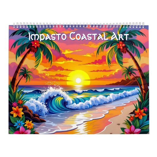 Impasto Style Coastal Art カレンダー (カバー)