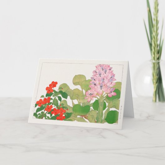 Impatiens, Water hyacinth by Tanigami Konna カード (正面)