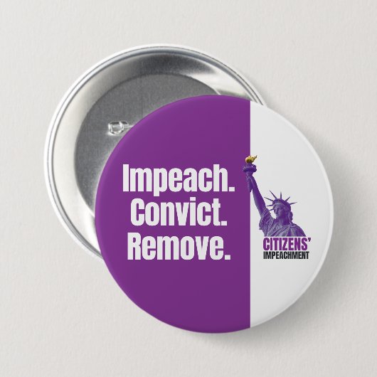 Impeach Convict Remove Button 缶バッジ (正面&裏面)