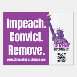 Impeach Convict Remove Yard Sign アウトドアサイン