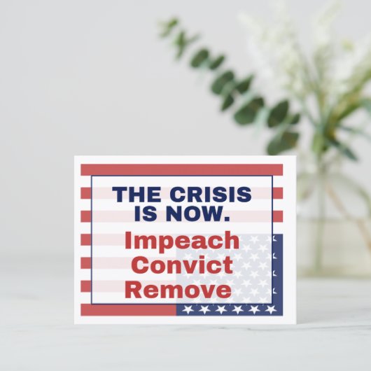 Impeach Remove Convict SOS Upside Down Flag ポストカード (スタンド正面)