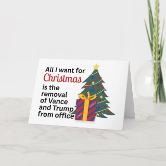 Impeach Remove Vance for Christmas Anti-Trump Gift シーズンカード
