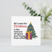 Impeach Remove Vance for Christmas Anti-Trump Gift シーズンカード (スタンド正面)