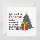 Impeach Remove Vance for Christmas Anti-Trump Gift シーズンカード (正面)