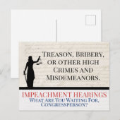 Impeach Trump High Crimes Misdemeanors Justice ポストカード (正面/裏面)