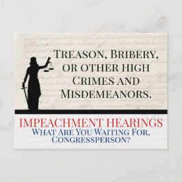 Impeach Trump High Crimes Misdemeanors Justice ポストカード