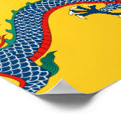 Imperial China National Dragon Flag ポスター (角)