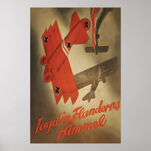 Imperial German WWI poster Manfred von Richthofen ポスター (正面)