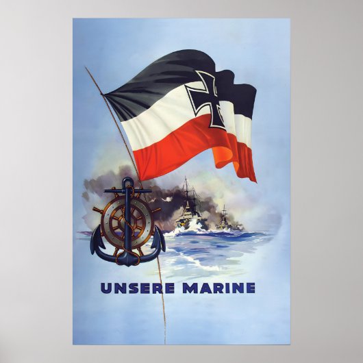 Imperial German WWI poster Our navy First World ポスター (正面)