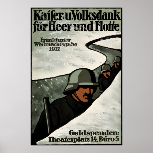 Imperial German WWI Propaganda Poster Christmas ポスター (正面)