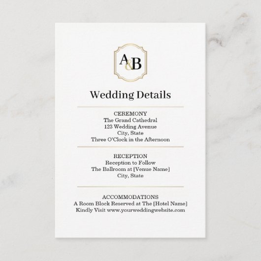 Imperial Luxe Monogram Enclosure Card エンクロージャーカード (正面)