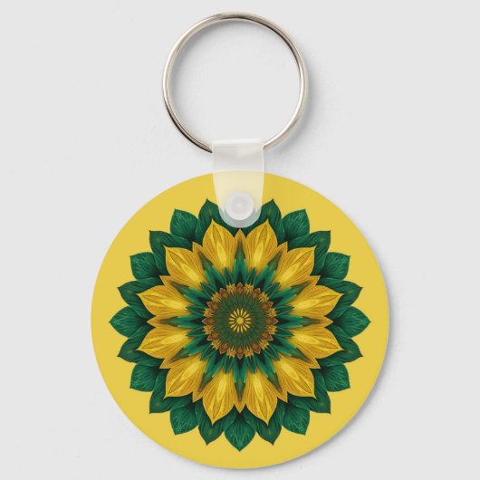 Imperial Solar Flower Mandala Luxury Keychain  キーホルダー (正面)