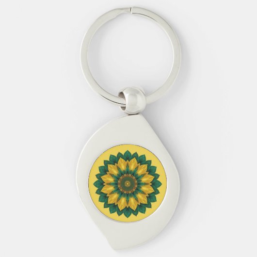 Imperial Solar Flower Mandala Luxury Keychain  キーホルダー (正面)