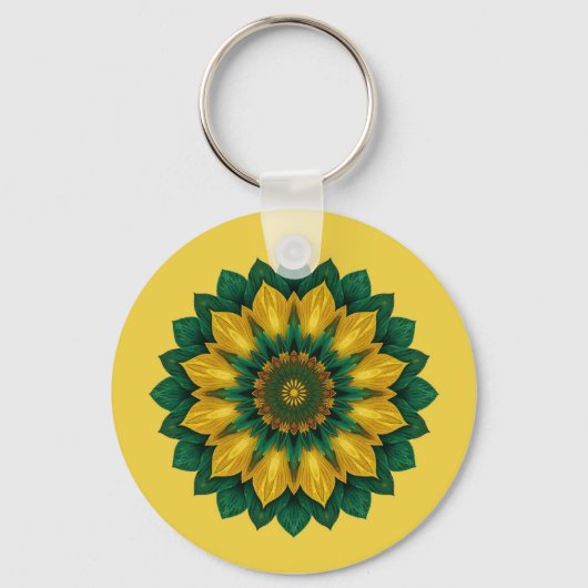 Imperial Solar Flower Mandala Luxury Keychain  キーホルダー (正面)