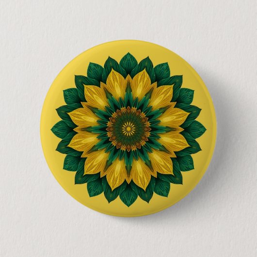 Imperial Solar Flower Mandala Luxury Keychain 缶バッジ (正面)