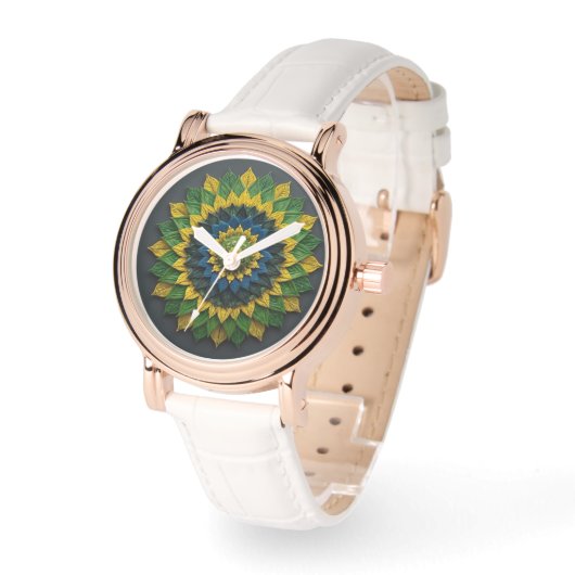 Imperial Solar Leaf Mandala Luxury Keychain  腕時計 (傾斜)