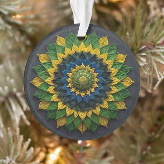 Imperial Solar Leaf Mandala Luxury Keychain - Emer オーナメント (ツリー)