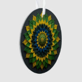 Imperial Solar Leaf Mandala Luxury Keychain - Emer オーナメント (正面)