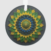 Imperial Solar Leaf Mandala Luxury Keychain - Emer オーナメント (裏面)