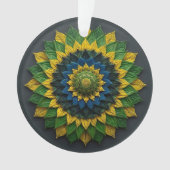 Imperial Solar Leaf Mandala Luxury Keychain - Emer オーナメント (正面)