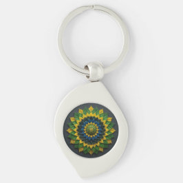 Imperial Solar Leaf Mandala Luxury Keychain - Emer キーホルダー