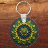 Imperial Solar Leaf Mandala Luxury Keychain - Emer キーホルダー (正面)