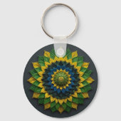 Imperial Solar Leaf Mandala Luxury Keychain - Emer キーホルダー (裏面)