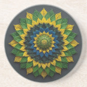 Imperial Solar Leaf Mandala Luxury Keychain - Emer コースター (正面)