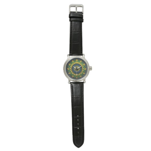 Imperial Solar Leaf Mandala Luxury Keychain - Emer 腕時計 (フラット)
