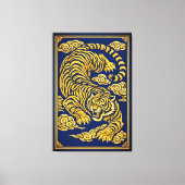 Imperial Tiger – Gold & Blue Canvas Print キャンバスプリント (正面)