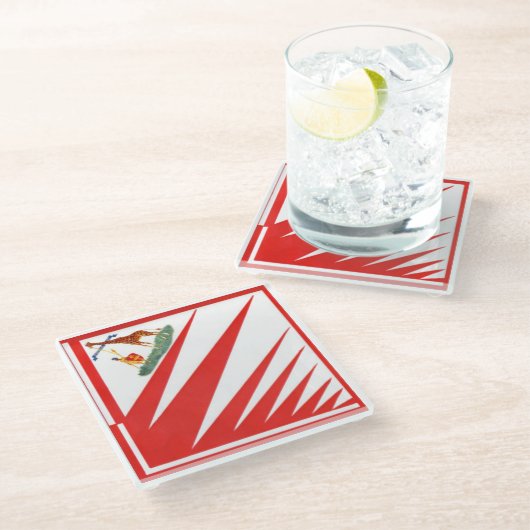 Imperiale Contrada della Giraffa - Giraffe Palio ガラスコースター (アングル)