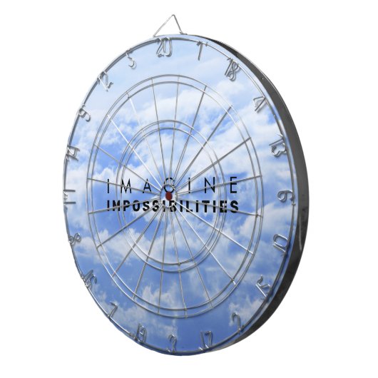 Impossibility 想像 Blue Cloudscape ダーツボード (正面右)