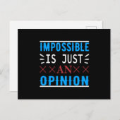 Impossible Is Just An Opinion - Motivation ポストカード (正面/裏面)